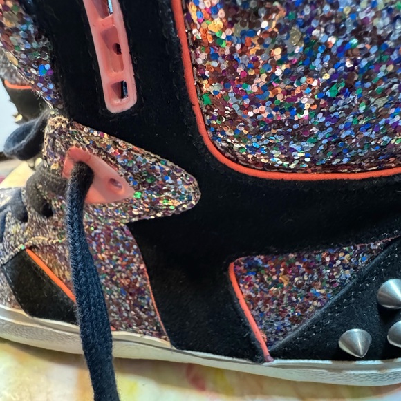 NEW limited edition Ash Glitter Spiked Hightop Spirit Sneakers - Size 38 - Picture 12 of 16